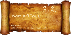 Havas Károly névjegykártya