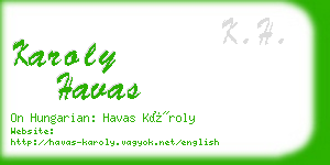 karoly havas business card